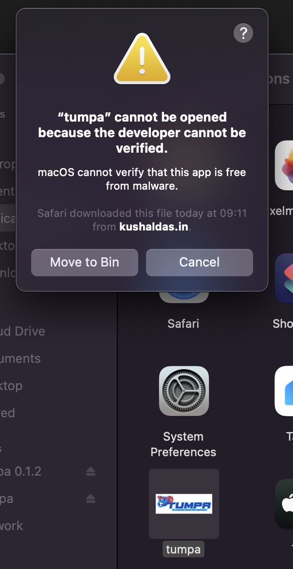 mac failure screenshot